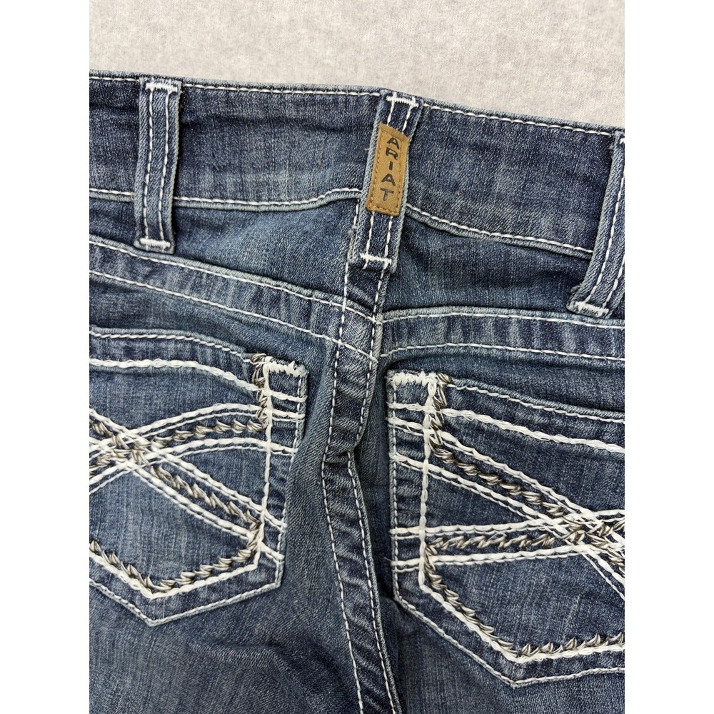 Ariat REAL Denim Jeans Womens 26R Blue Mid Rise Bootcut Stretch Embroidered - Picture 10 of 11